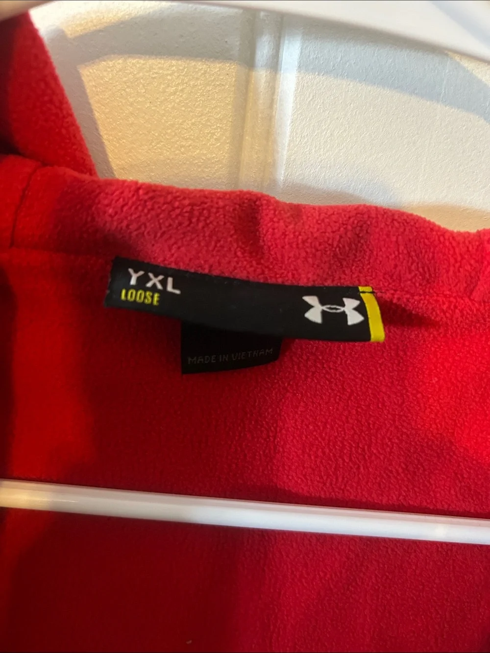 Under Armour Red, Black & Gray Geometric Hooded lined Windbreaker